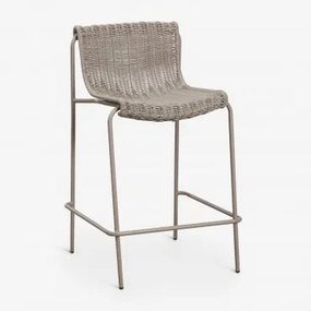 Zestaw 4 Wysokich Stołków Z Rattanu Syntetycznego I Stali Revia Moka Brown & ↑65 Cm - Sklum