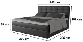 Wygodne i nowoczesne łóżko kontynentalne BRUNO 160cm - jasnoszare