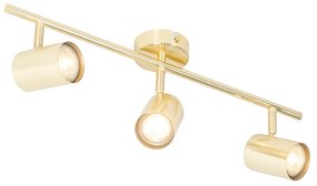 Nowoczesna lampa sufitowa mosiądz 3-światła regulowane - Jeana