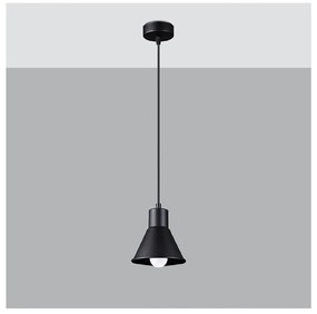 Czarna lampa wisząca z metalowym kloszem 14x14 cm Martina – Nice Lamps