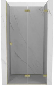 Mexen Lunar-F drzwi prysznicowe składane prawe 55 cm, transparent, złote szczotkowane - 836-055-000-55-00-P