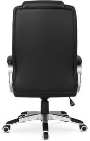 Fotel Biurowy Gabinetowy Obrotowy BRAVO Czarny Ekoskóra Nowoczesny