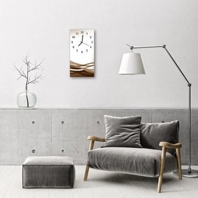 Zegar Szklany Pionowy Natura Fale linie brązowy