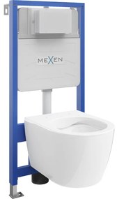 Mexen zestaw podtynkowy WC stelaż Fenix Slim z miską WC Carmen, biały połysk - 6103388XX00