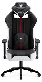 Materiałowy Fotel Diablo X-Player 2.0 Small: Biało-czarny