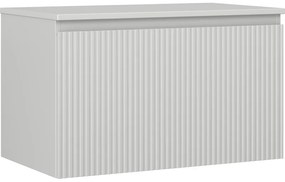 Mexen Rivel szafka łazienkowa podumywalkowa 80 cm z blatem, 1 szuflada, ryflowana , szara mat - 91A20-08047-1-BFC62