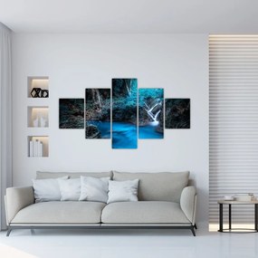Obraz - Magiczna noc w tropikalnym lesie (125x70 cm)