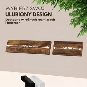 Półka ścienna FIGO + z konsolą, 90cm, ciemny dąb Casaria