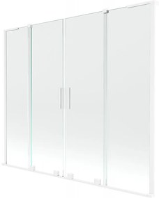 Mexen Velar L Duo parawan nawannowy 2-skrzydłowy rozsuwany 170 x 150 cm, transparent, biały - 896-170-003-02-20