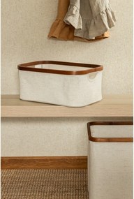 Kremowy tekstylny pojemnik 38x26x16 cm Bamboo/Linen – Bigso