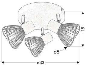 Biała lampa sufitowa na okrągłej podstawie - V173 F0-B23