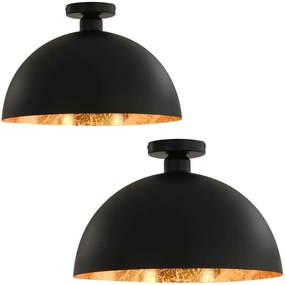 Czarno-złota okrągła lampa sufitowa 2 sztuki - EX157-Elgin