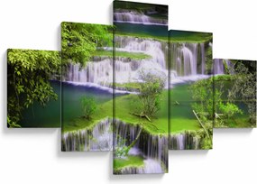 Obraz - Wodospady Huay Mae Khamin, Kanchanaburi, Tajlandia (125x70 cm)
