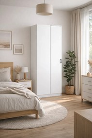 Biała skandynawska szafa narożna K2-C69