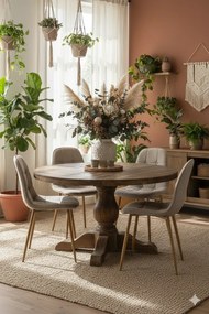 Beżowe tapicerowane krzesło L7-M79