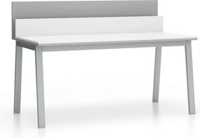 Biurko SINGLE LAYERS z przegrodami, biały/szary