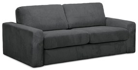 Ciemnoszara sztruksowa rozkładana sofa 195 cm Nona – Makamii