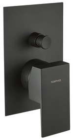 Bateria prysznicowa podtynkowa w kolorze matowej czerni (2 otwory) Latus – Sapho
