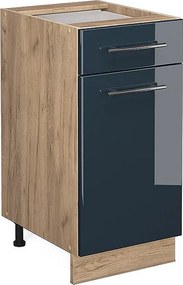 Szafka dolna do kuchni ciemnoniebieski wysoki połysk 40x51.6x82 fame-line
