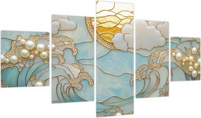 Obraz - 3D perły w oceanie (125x70 cm)