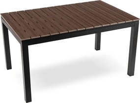 Stół Ogrodowy Prostokątny ARGOS 140-180 cm Rozkładany Orzech/Czarny