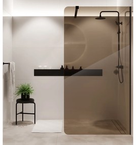 Ścianka prysznicowa WALK IN FIX brązowa 8 mm MOLIS NATURE Brown Round MASSI I Różne rozmiary : Kolor profili kabiny - chrom / srebrny, Szerokość ścianki - 80 cm, Typ montażu - WALK in FIX (Do ściany)