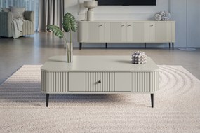 Stolik kawowy z szufladą Vesper 103x60 cm - kaszmir / czarne nogi