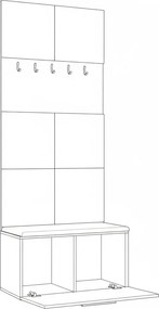 Masseno Garderoba MODULO 80,6/204/40 cm do Przedpokoju Nowoczesna Kaszmir