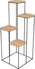 Stojak na kwiaty w stylu loft czarny + dąb artisan S8-W81