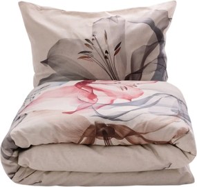 Pościel z mieszanki bawełny i lnu Lilie, 160 x 200 cm, 2 szt. 70 x 80 cm