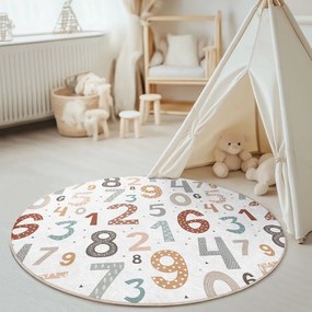 Dziecięcy dywan do zabawy odpowiedni do prania ø100 cm Happy Numbers – Mila Home