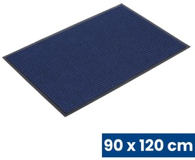 Trwała mata wejściowa z PVC, dywanowa, 90 x 120 cm, niebieska