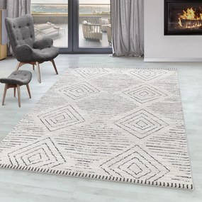 Dywan poliestrowy Berber geometria kremowy 240 cm x 340 cm