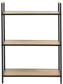 Czarno-naturalny regał w dekorze dębu 70x89x35 cm Altino – Unique Furniture