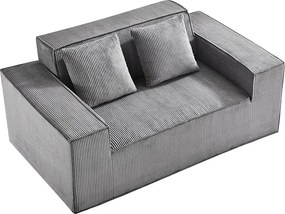 Kanapa 2-Osobowa SucceBuy 160cm, Nowoczesna Kanapa z Kordem z Kieszonkowymi Sprężynami, Wygodne Poduszki do Salonu, Biura lub Mieszkania, Szara