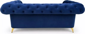 Sofa 2-osobowa z funkcją spania Chesterfield Prima - pikowana sofa do salonu w stylu glamour