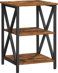 Stolik nocny w stylu loft rustykalny brąz - Raksa