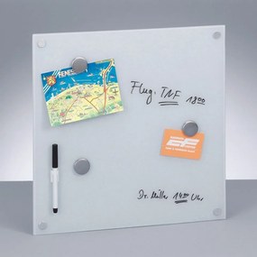 Szklana tablica magnetyczna MEMO + 3 magnesy, 40x40 cm, ZELLER