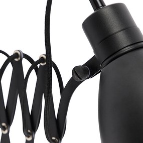 Industrialna lampa ścienna czarna z regulowanym ramieniem - Merle