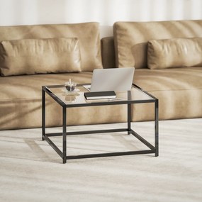 HOMCOM Kwadratowy stolik kawowy 68×68×39 cm — hartowane szkło, stal, czarny