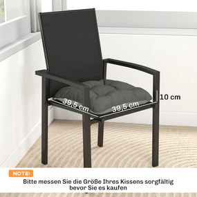 Outsunny Zestaw 4 poduszek na krzesła 39,5 x 39,5 x 10 cm z paskami, antypoślizgowe poduszki do użytku wewnętrznego i zewnętrznego | Aosom PL