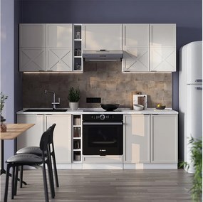 Aneks kuchenny szary/beżowy/biały 235x46x81.6 fame-line