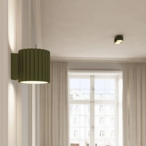 Plafon AURA 1 zielony oliwkowy GX53 ryflowany SOLLUX  LIGHTING