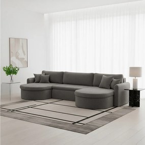 Uniwersalny narożnik Verona U z funkcją spania, do salonu, szary