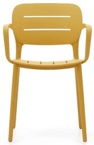 Żółte plastikowe krzesło ogrodowe Morella – Kave Home