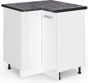 Szafka narożna biały wysoki połysk 75.6x60x81.6 r-line