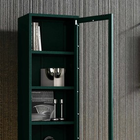 Witryna szklana do salonu wąska butelkowa zieleń Modern LUIGI 500 x 1800 x 350 mm