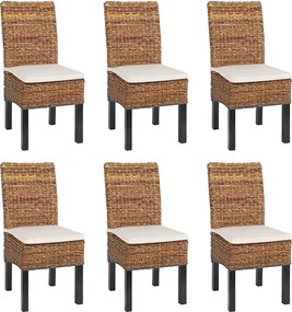 Krzesło do jadalni Loiret (zestaw 6 sztuk),  ciemny, z poduszką