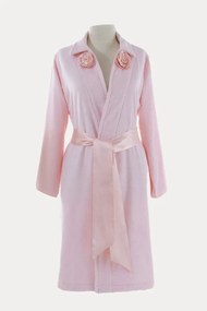 Damski bambusowy szlafrok ROSE + kapcie S Różowy