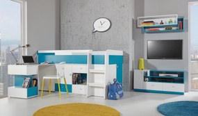 Szafka RTV stojąca ENNA 120 cm do Salonu pod Telewizor 2 Szuflady - Biały